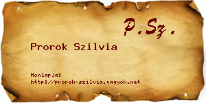 Prorok Szilvia névjegykártya